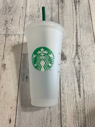 Clear or Black Starbucks Reusable Cup 24oz/ Plain Starbucks Cup