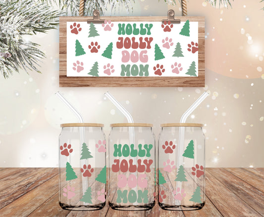Dog mom holiday libbey vinyl wrap