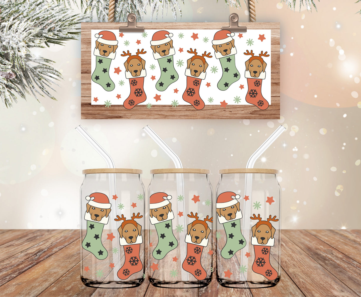 Doggie stocking libbey vinyl wrap