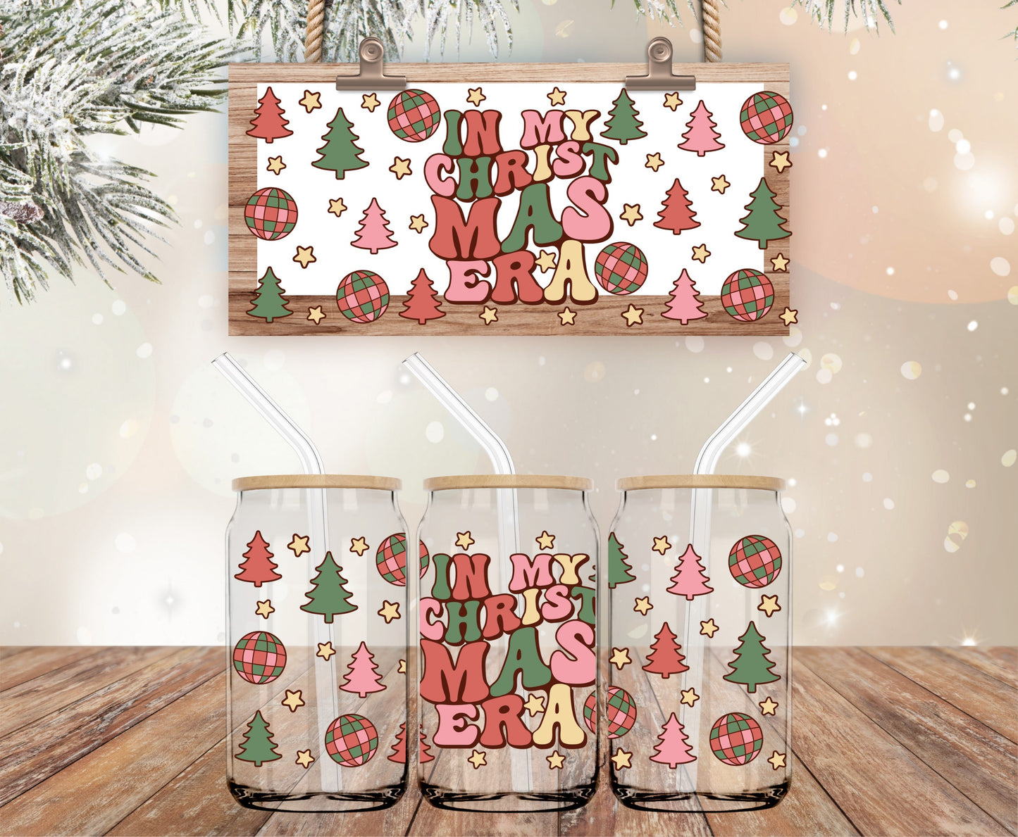 Christmas era vinyl libbey wrap