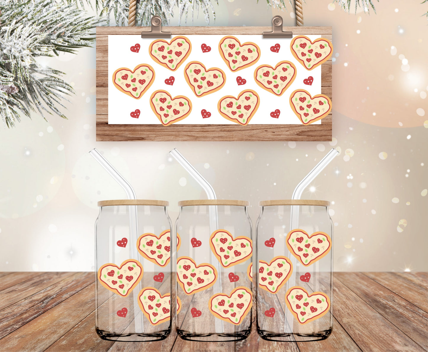 Pizza hearts libbey 16oz wrap