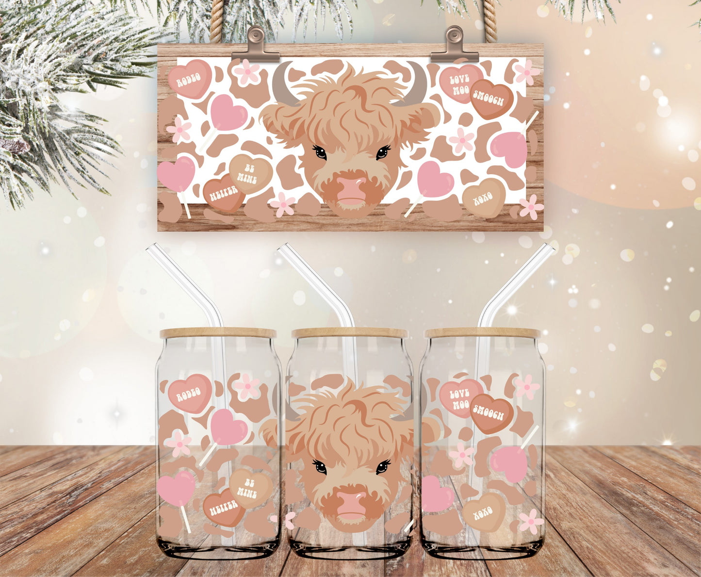 Cow valentine libbey vinyl wrap