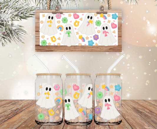 Ghosties and Irish charms vinyl libbey wrap