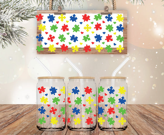 Puzzle piece vinyl libbey wrap