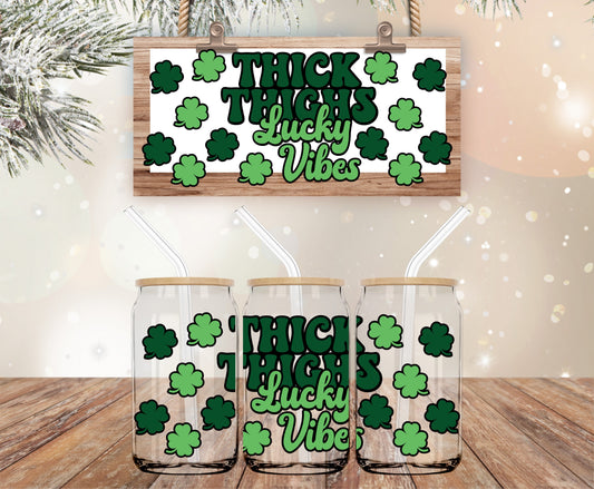 Lucky vibes Irish vinly libbey wrap