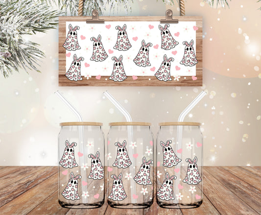 Ghostie Easter bunnies vinyl libbey wrap