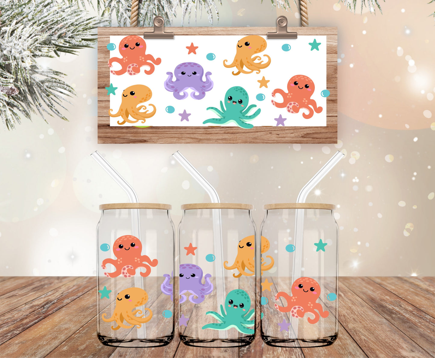 Sea creatures vinyl libbey wrap