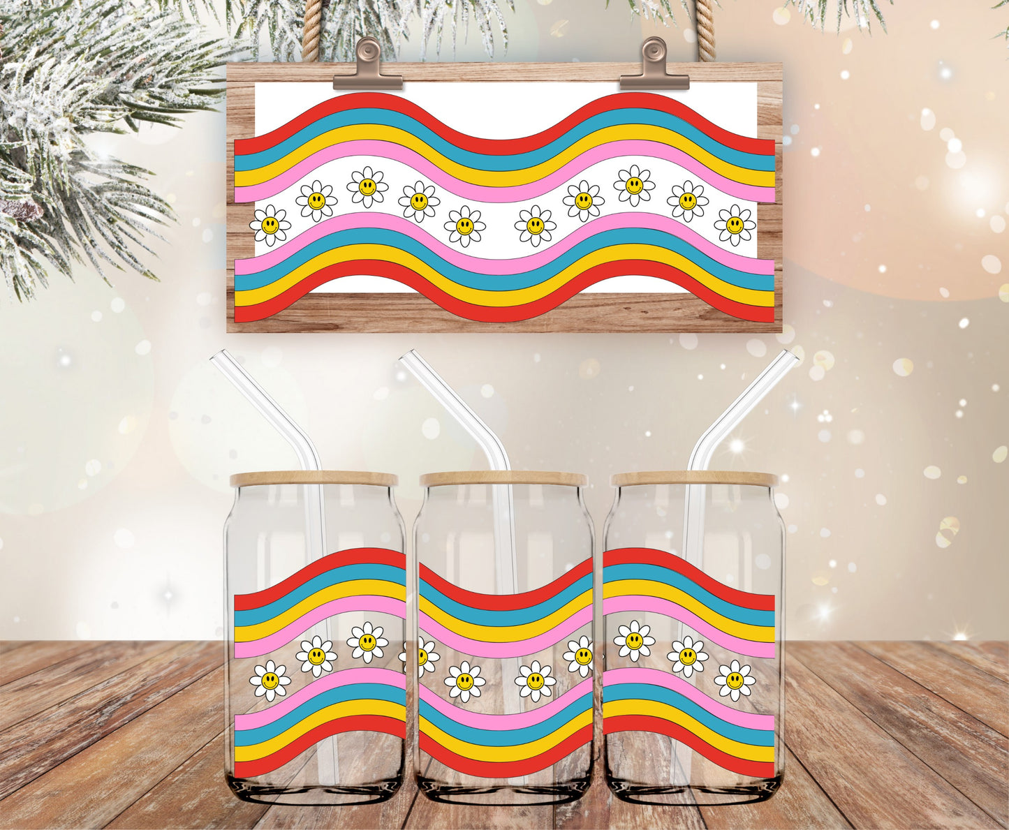 Rainbow summer fun vinyl libbey wrap