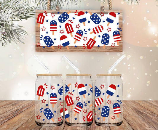 Americana summer red white and blue vinyl libbey wrap