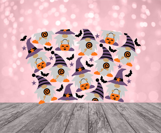 Halloween gnomes 24oz no hole cold cup wrap