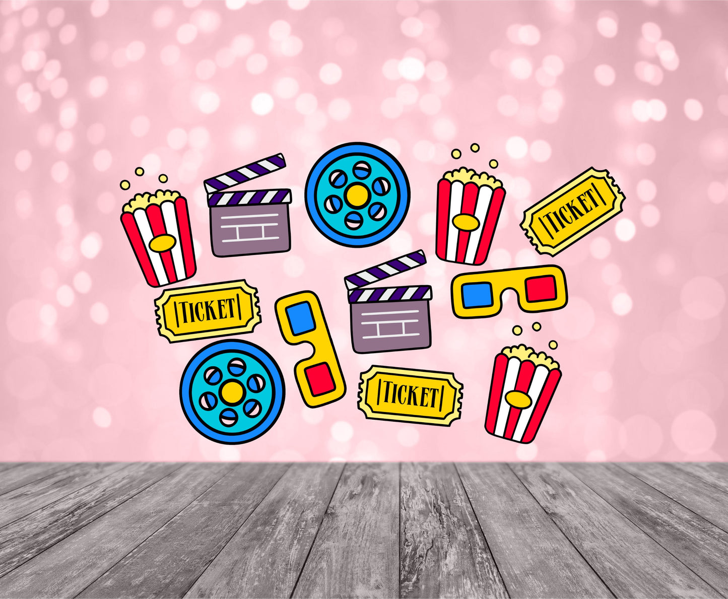 Movies cinema vinyl cup wrap