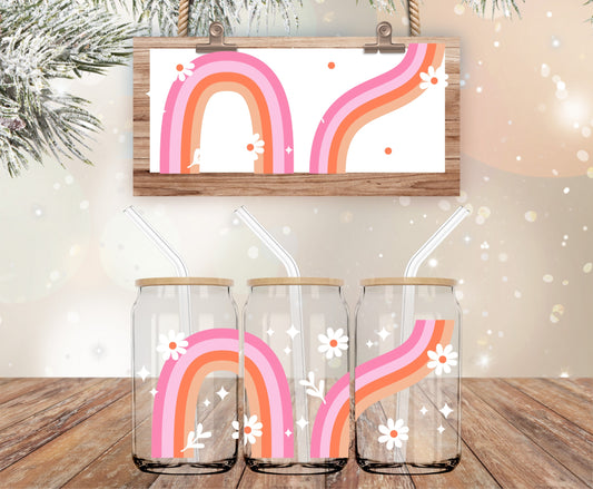 Boho pink rainbow libbey wrap