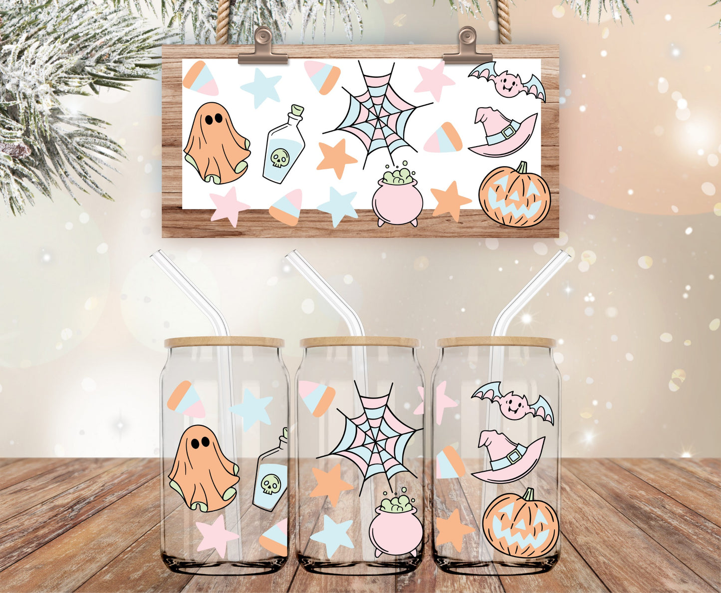 Pastel Halloween libbey wrap