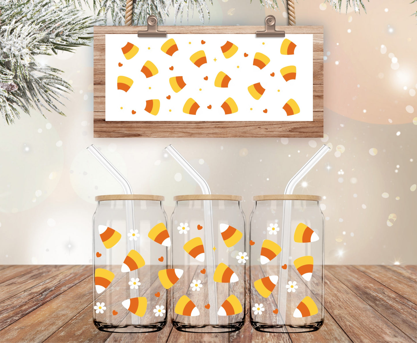 Candy corn libbey wrap