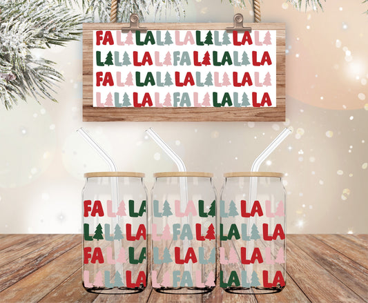 Christmas FA LA LA LA libbey wrap
