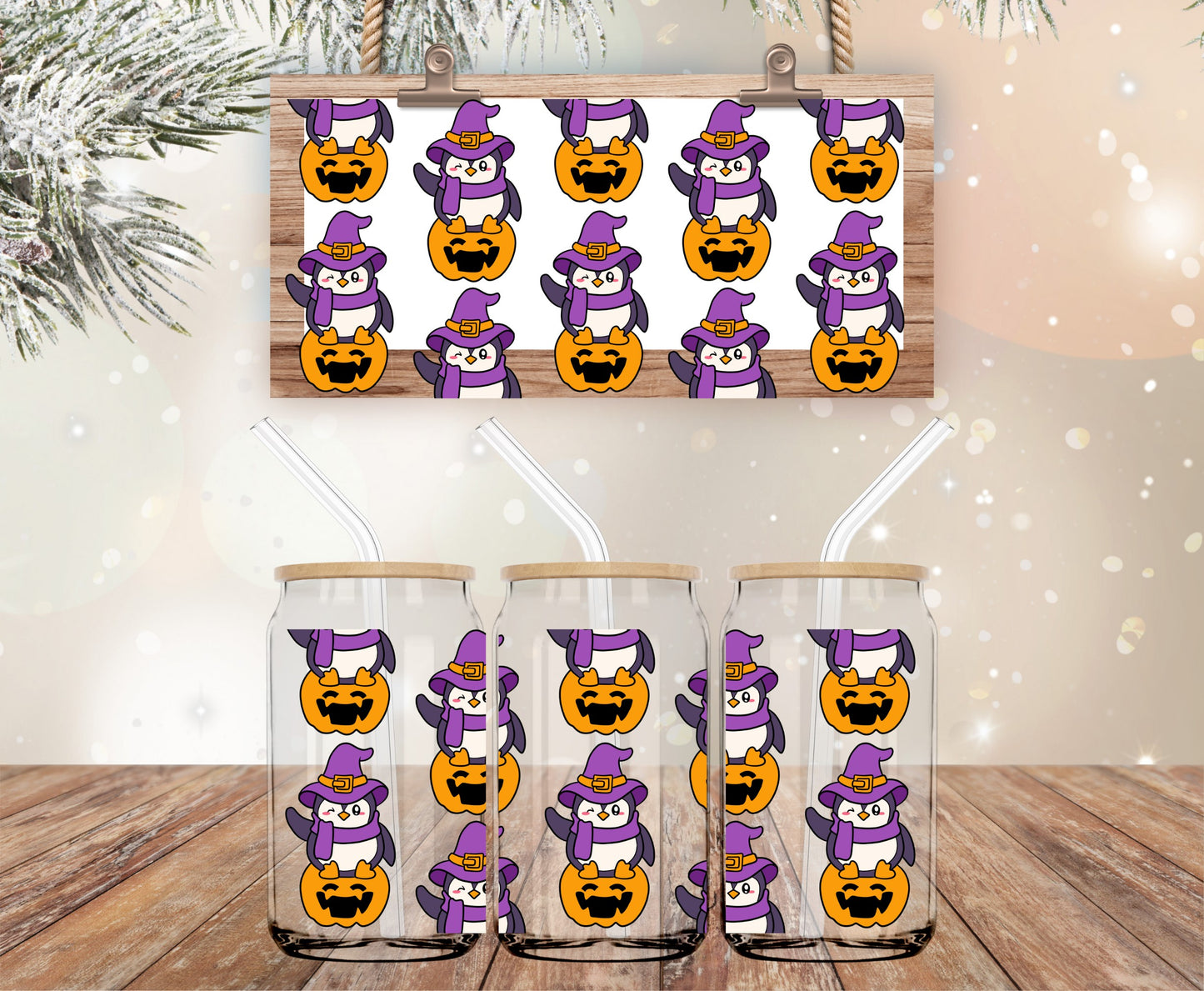 Halloween penguins libbey wrap