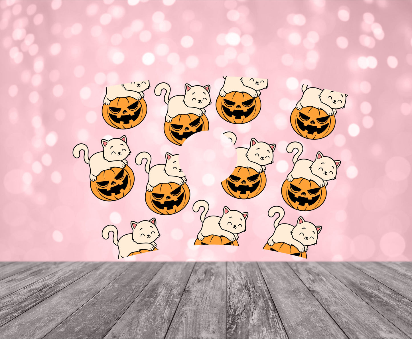 Cat and pumpkins Starbucks cup wrap