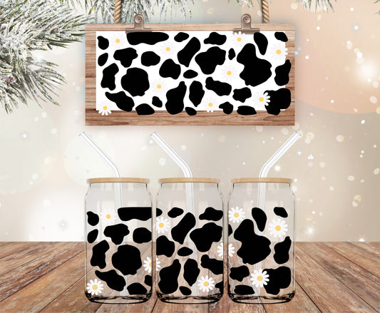 Cow print vinyl libbey wrap