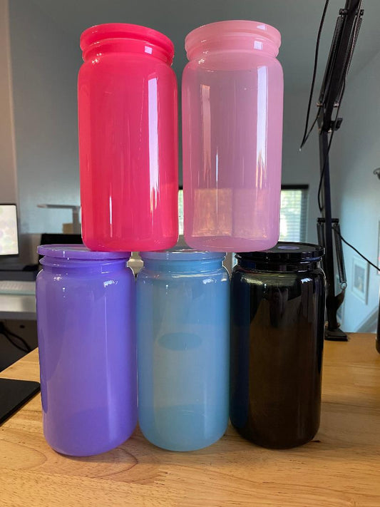 PLASTIC solid color 16oz cup set