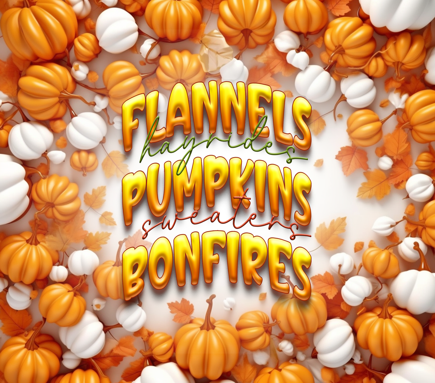 Flannels pumpkins bonfires 20 oz sublimation print