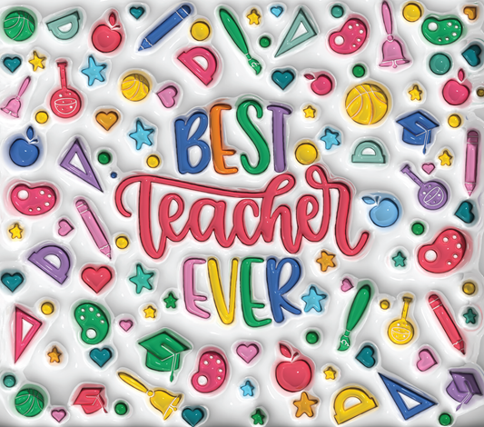 Puffy print teacher 20oz vinyl wrap