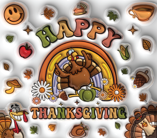 Happy thanksgiving puffy 20oz vinyl wrap