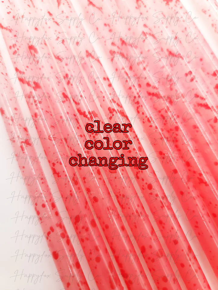 Clear blood drip color changing straw