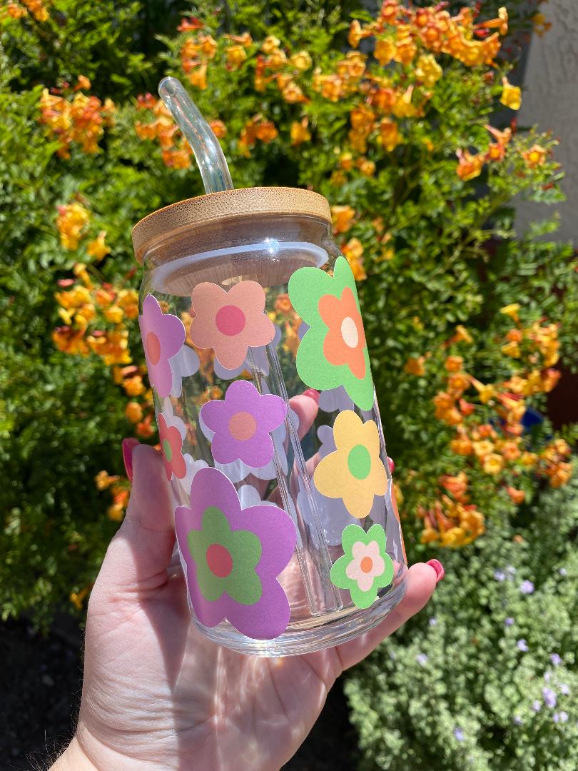 Pastel boho daisies design cup