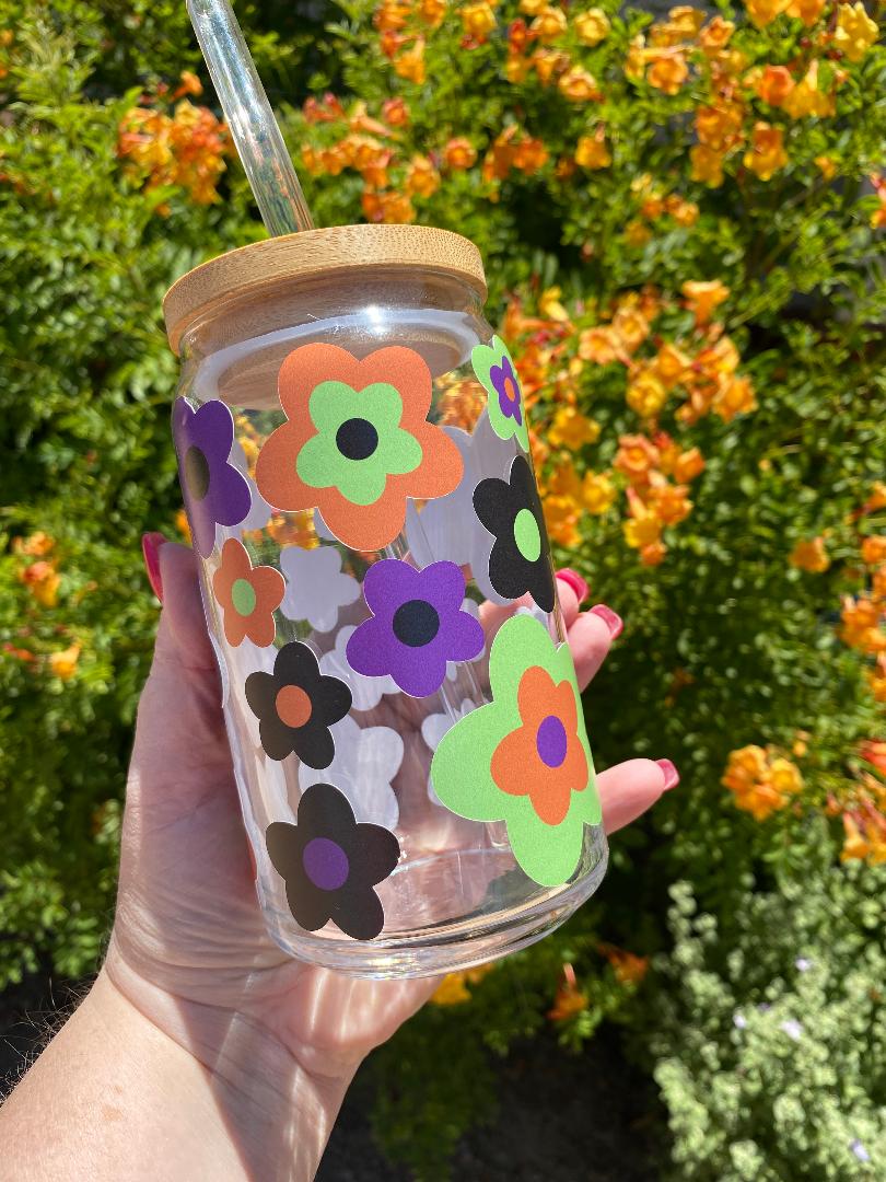 Colorful Halloween boho flowers cup