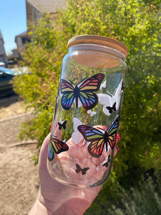 Rainbow butterflies cup