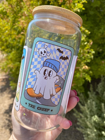 Cut ghost Halloween card cup