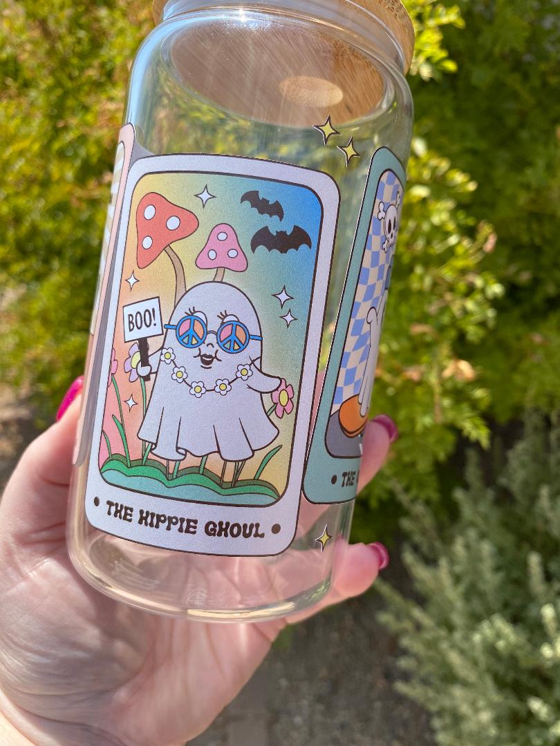 Cut ghost Halloween card cup