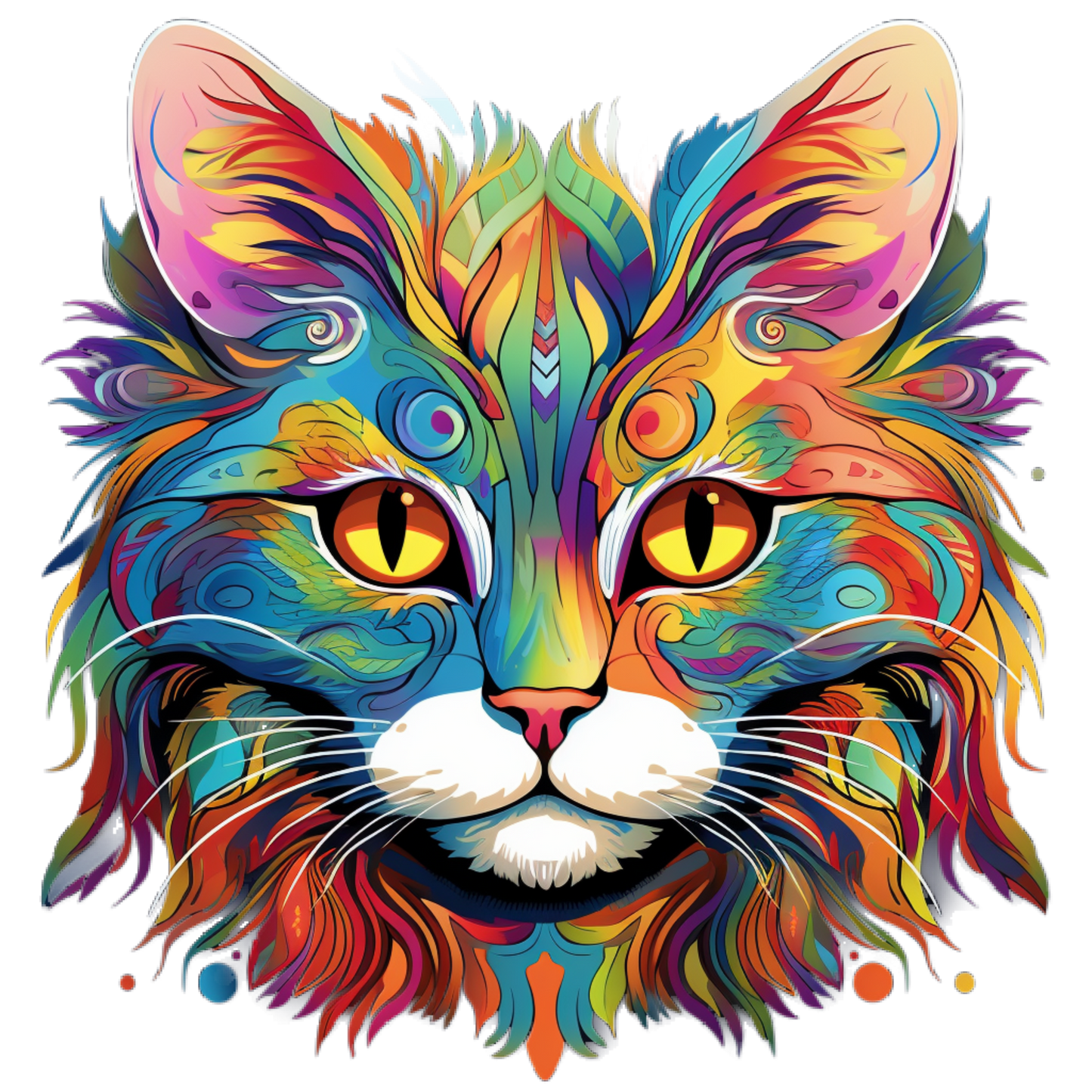 Neon Cat vinyl decal