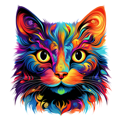 Neon Cat vinyl decal