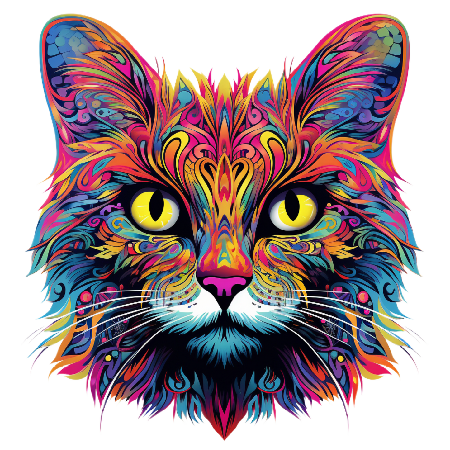 Neon Cat vinyl decal