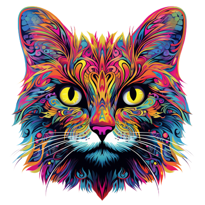 Neon Cat vinyl decal