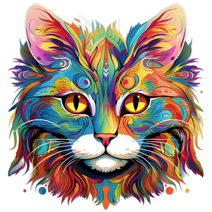 Neon Cat vinyl decal