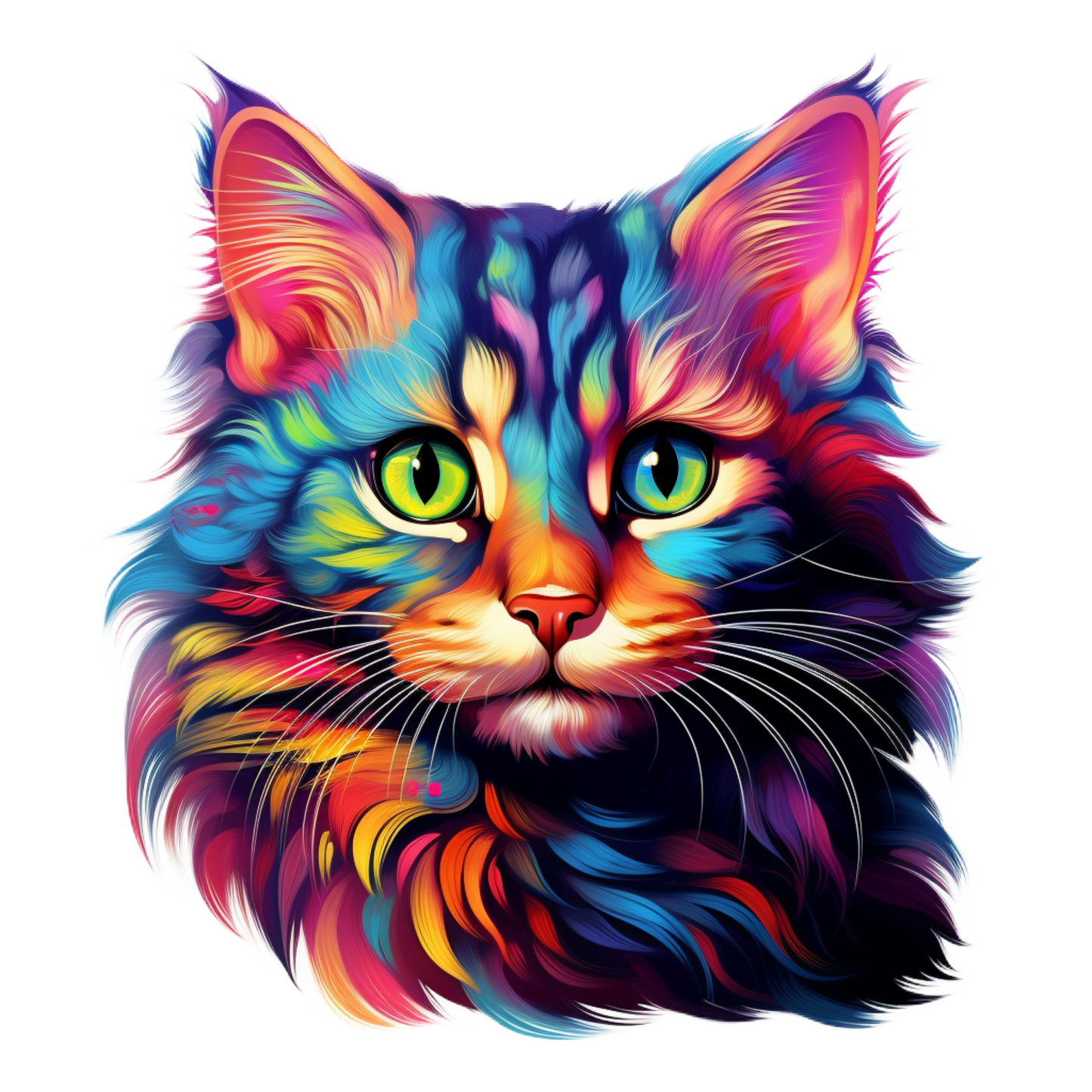 Neon Cat vinyl decal