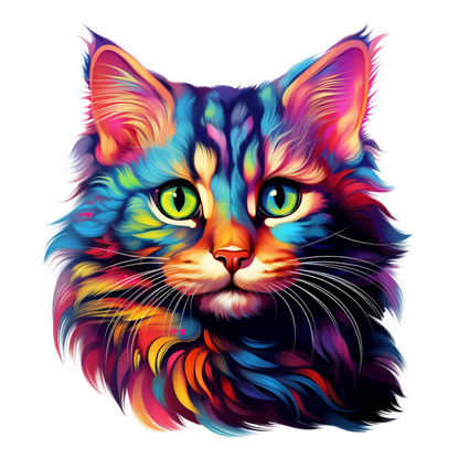 Neon Cat vinyl decal