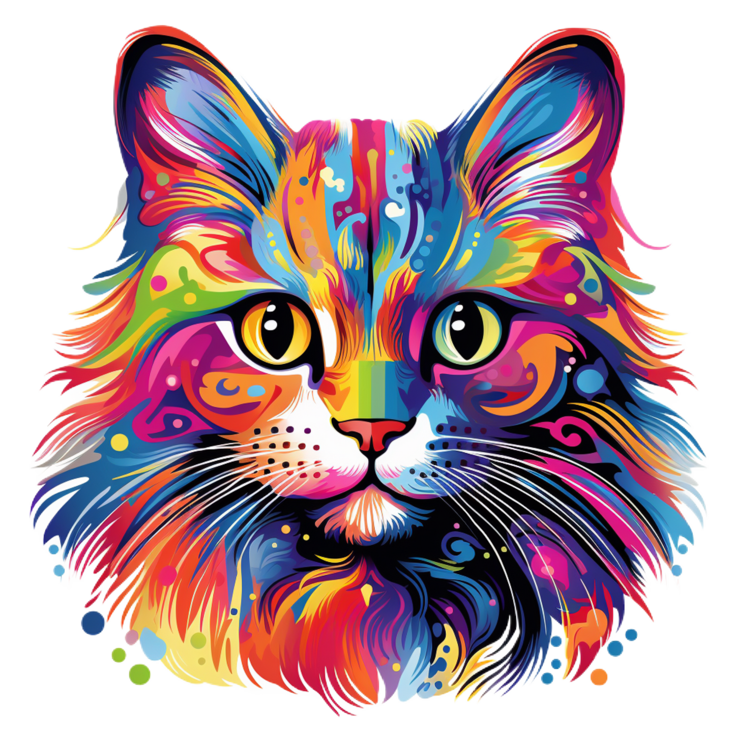 Neon Cat vinyl decal