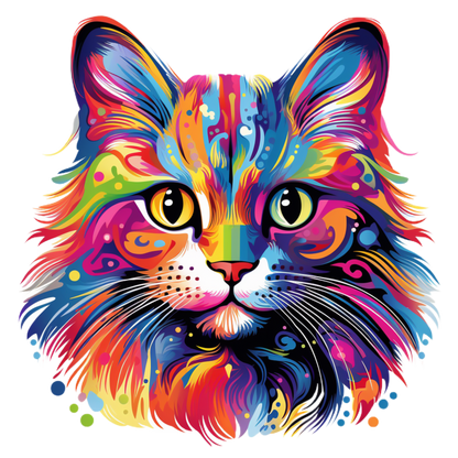 Neon Cat vinyl decal