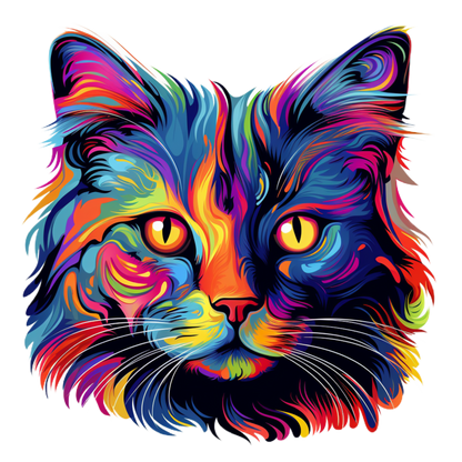 Neon Cat vinyl decal