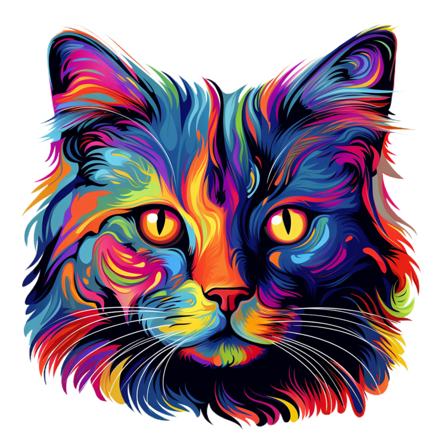 Neon Cat vinyl decal