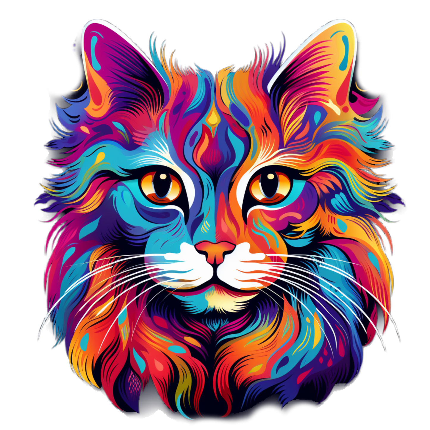 Neon Cat vinyl decal