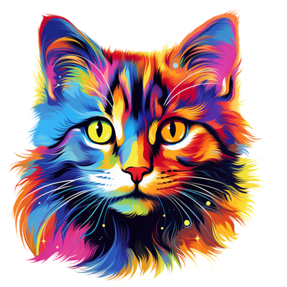 Neon Cat vinyl decal