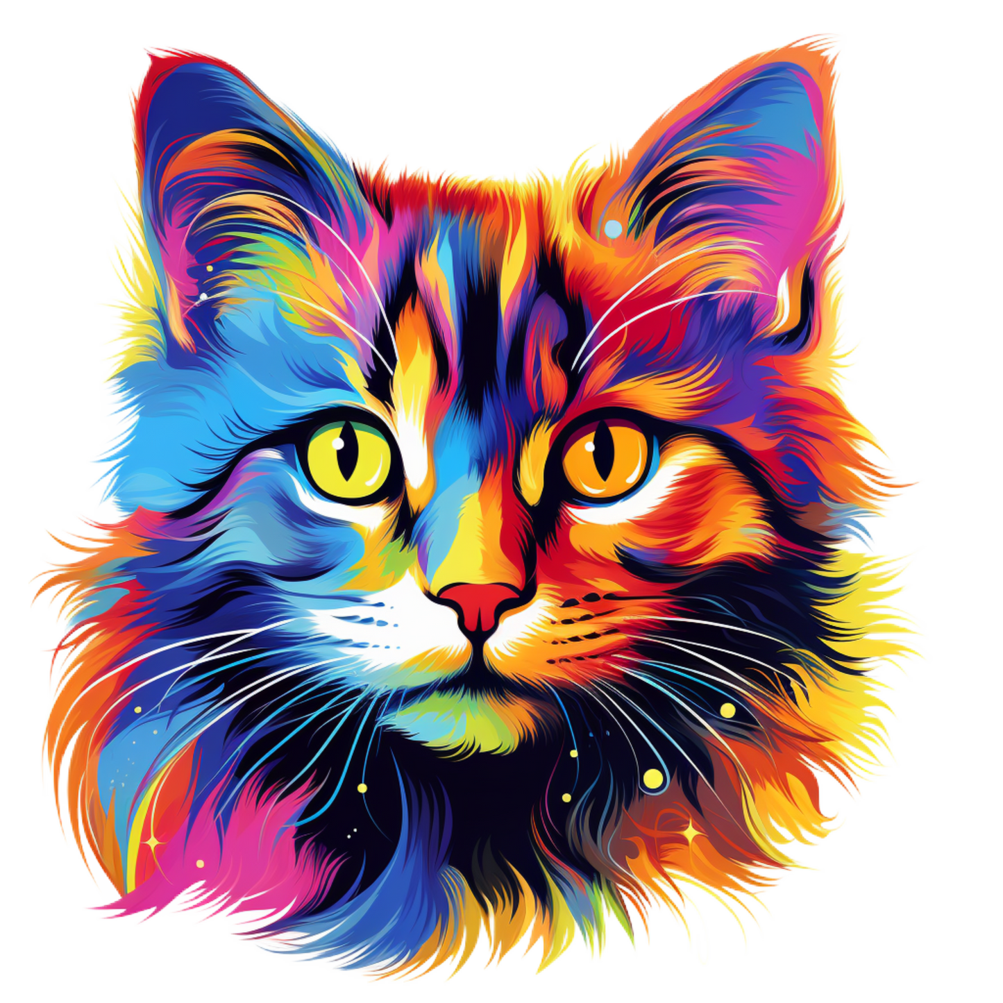 Neon Cat vinyl decal