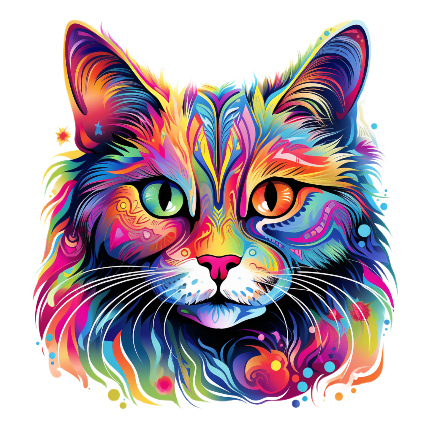 Neon Cat vinyl decal