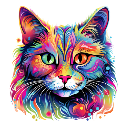 Neon Cat vinyl decal