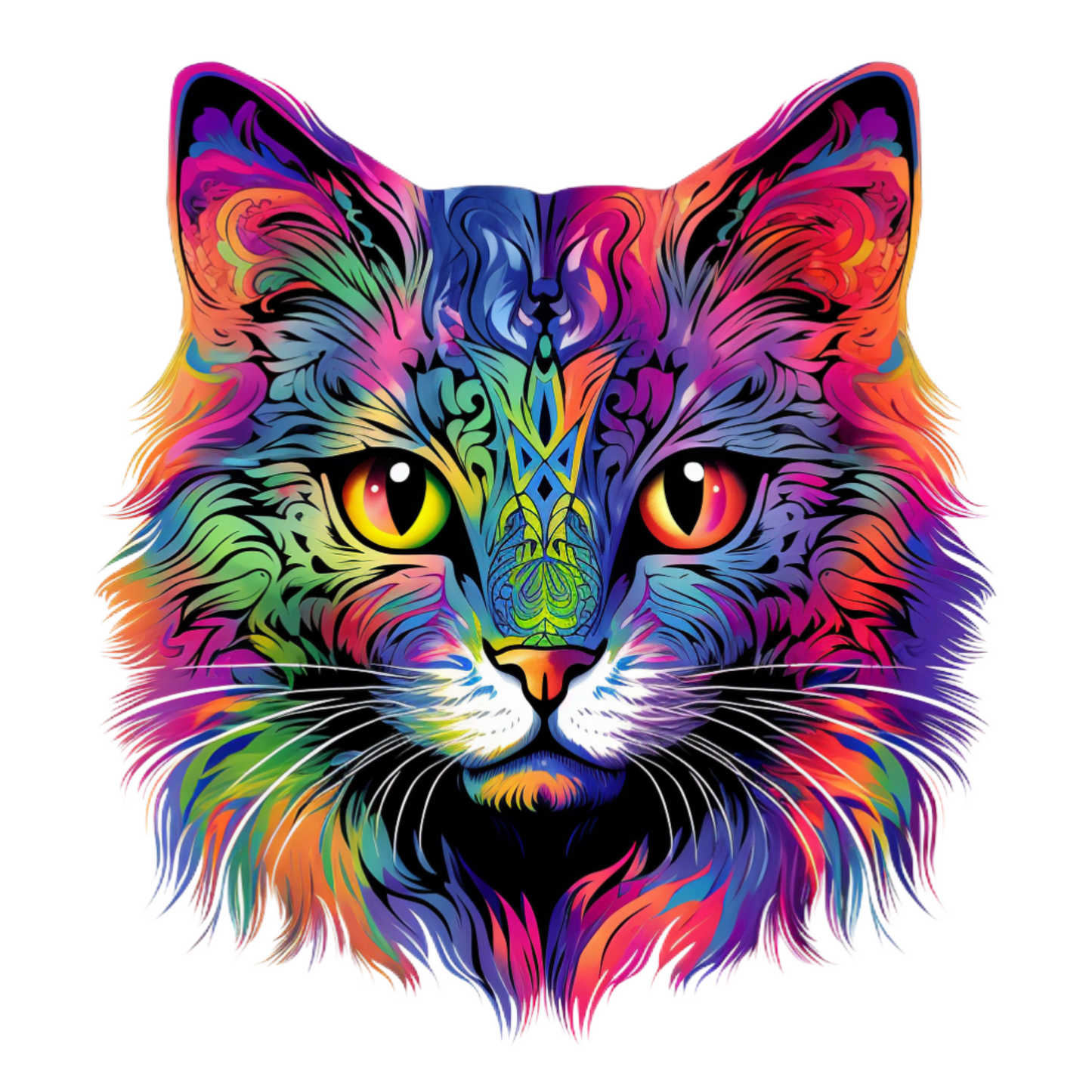 Neon Cat vinyl decal