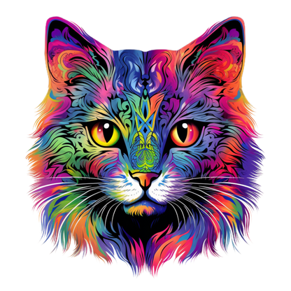 Neon Cat vinyl decal